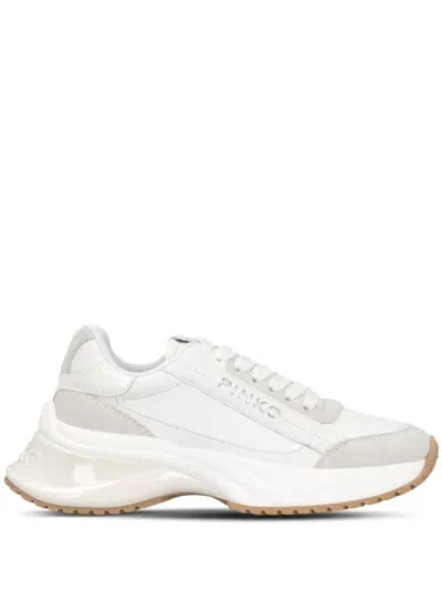 Pinko Ariel 07 Leather Sneakers In Pure White