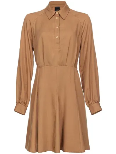 Pinko Ascia Long-sleeve Dress In Marron - Grive