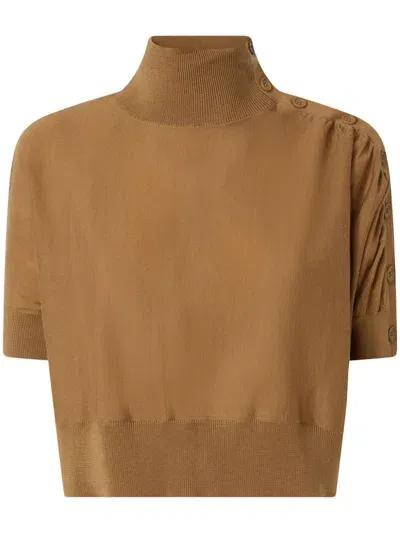 Pinko Beverino Sweater In Mocha Camel