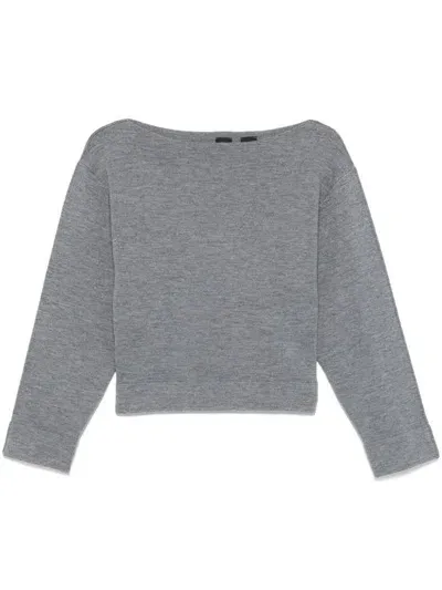 Pinko Boat-neck Sweater In Grey