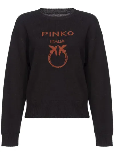 Pinko Burgos Wool Jumper In Nero