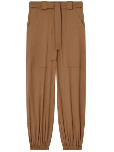 Pinko Caproni Trousers In Marron Noisette