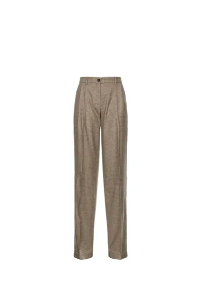 Pinko Vasetto Flannel Wide-leg Trousers In 中性色