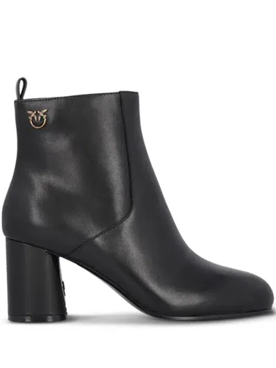 Pinko Cindy Leather Boots In Schwarz