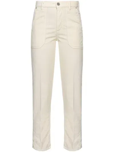 Pinko Cloe Straight-leg Corduroy Trousers In White