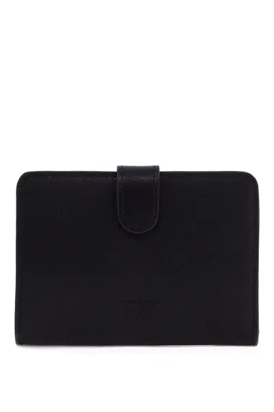 Pinko Compact Love Birds Wallet In Black