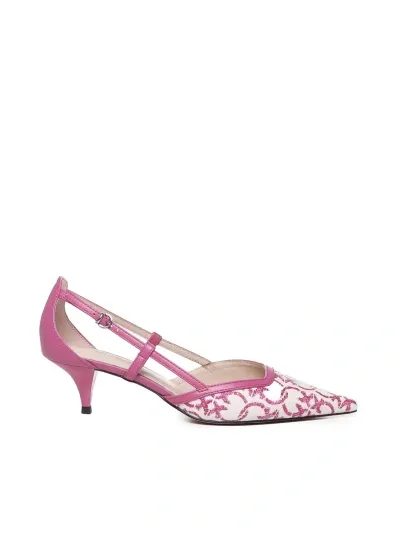 Pinko Monogram Jacquard Pumps In Beetroot