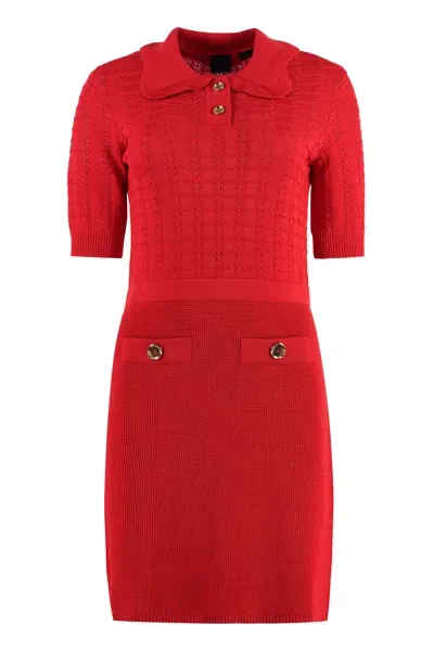 Pinko Equiseto Knitted Dress In Red