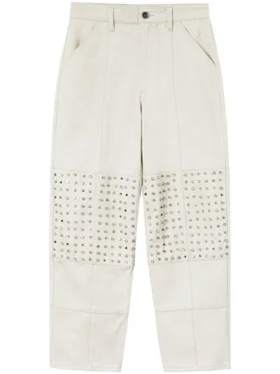 Pinko Esiodo Straight-leg Trousers In Beige