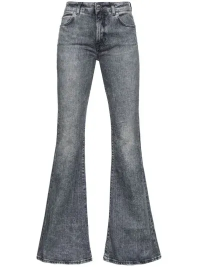 Pinko Filippa Mid-rise Flared Jeans In Vintage Grey Wash