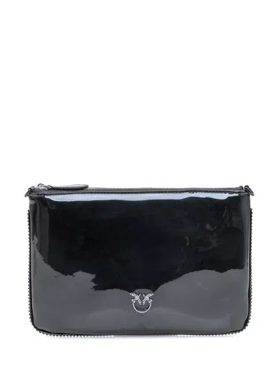 Pinko Flat Classic Pochette In Nero Limousine