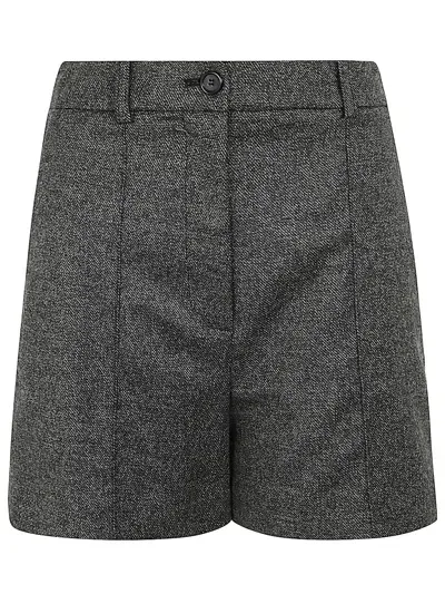 Pinko Foglio Flannel Shorts In Black