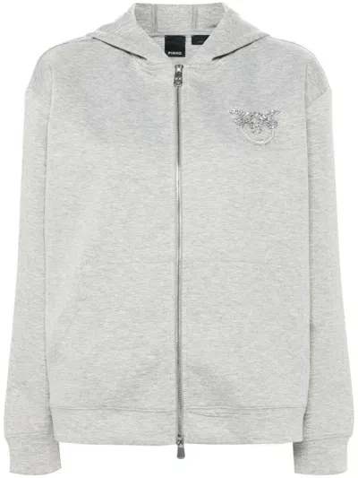 Pinko `gesso` Zip Sweatshirt In Gray