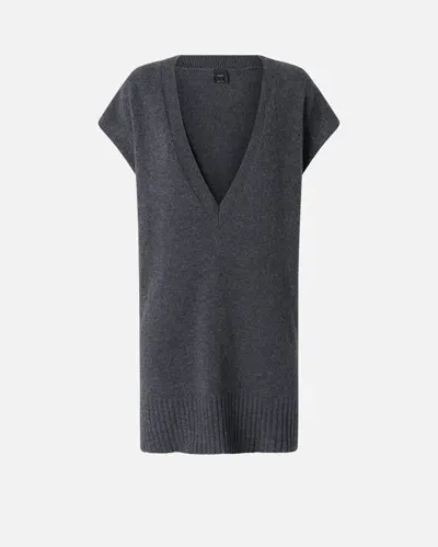 Pinko Cashmere-blend Knit Waistcoat In Grey-crow