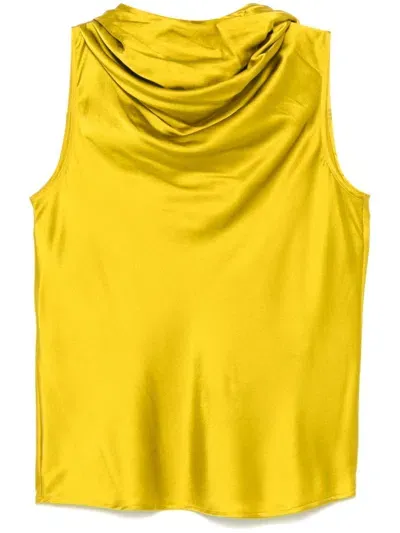 Pinko Hooded Tank Top In Yellow