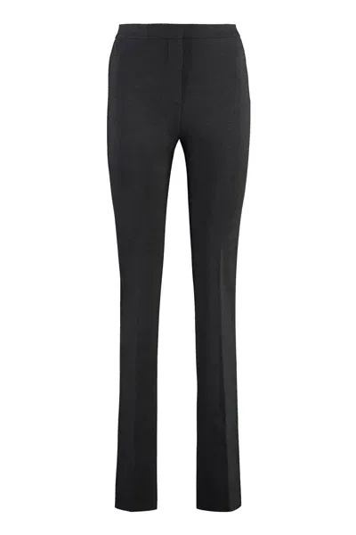 Pinko Hulka Flared Viscose Trousers In Grey