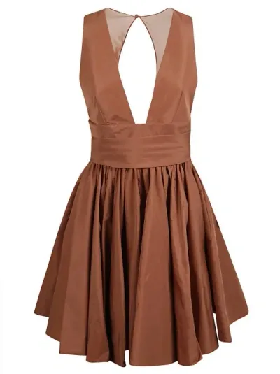 Pinko Light Brown Stretch-design Dress