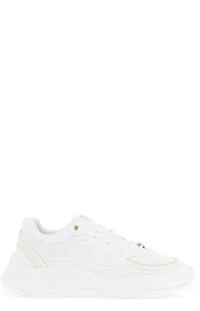 Pinko Logo Embossed Sneakers In White