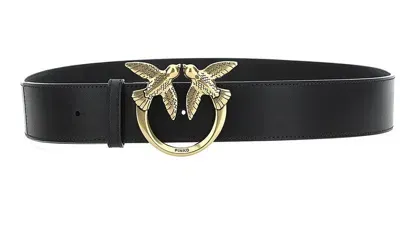 Pinko Logo Plaque Buckle Belt In Black