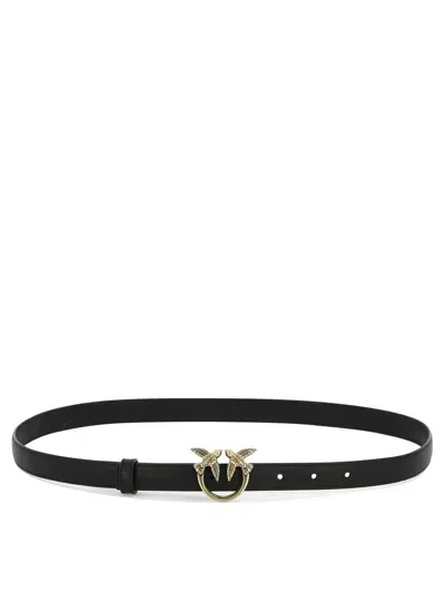 Pinko Love Berry Belts In Black-old Silver