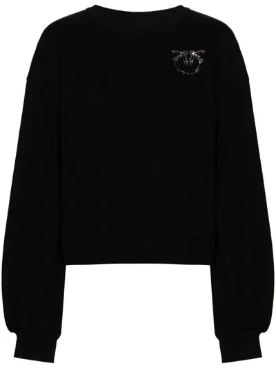 Pinko Love Birds Sweatshirt In Black