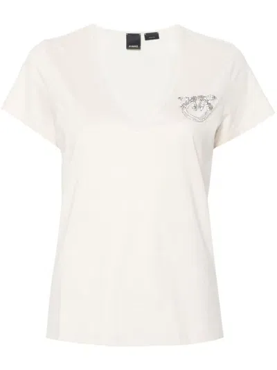 Pinko Love Birds T-shirt In Neutrals