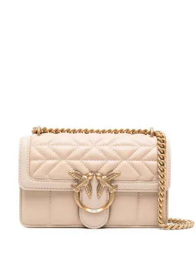 Pinko Love One Mini Bag In Beige