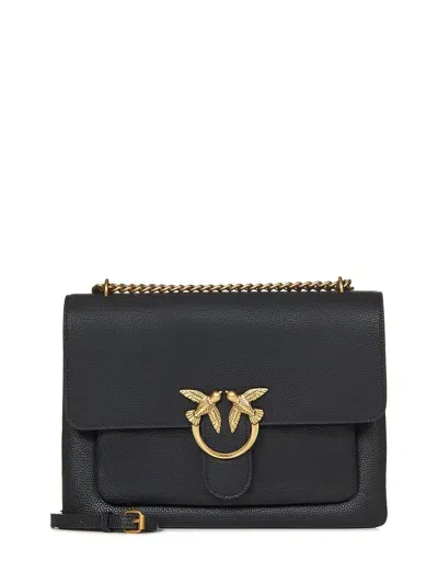 Pinko Love One Soft Shoulder Bag In Black