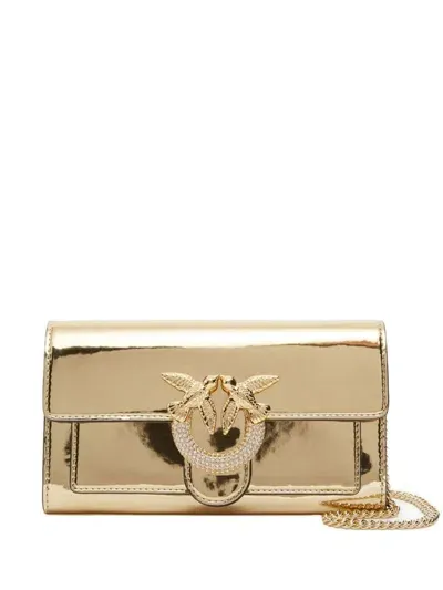 Pinko Love One Wallet Bag In Gold