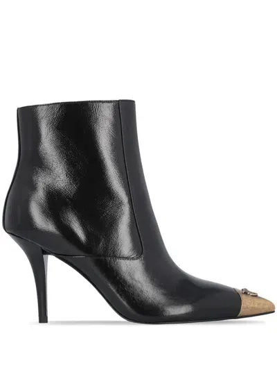 Pinko Lucy 110mm Leather Boots In Schwarz