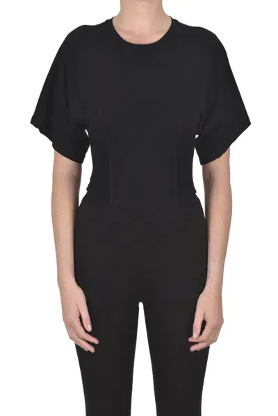 Pinko Luna Cropped T-shirt In Black