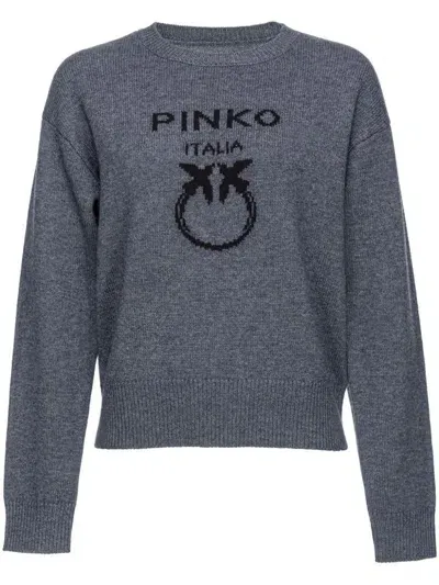 Pinko Burgos Wool Jumper In Grigio