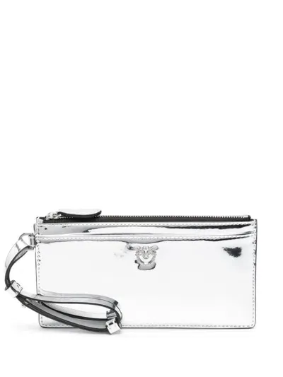 Pinko Metallic-effect Wallet In Silver