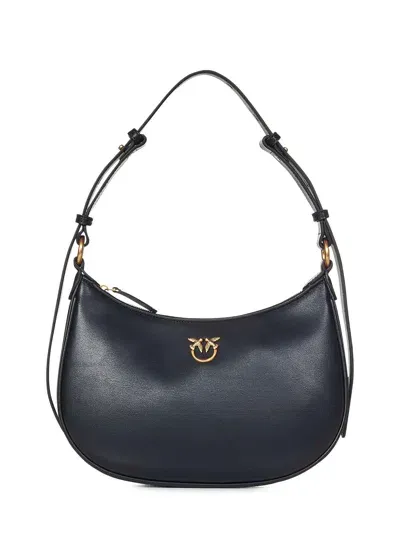 Pinko Mini Love Bag Half Moon Shoulder Bag In Black