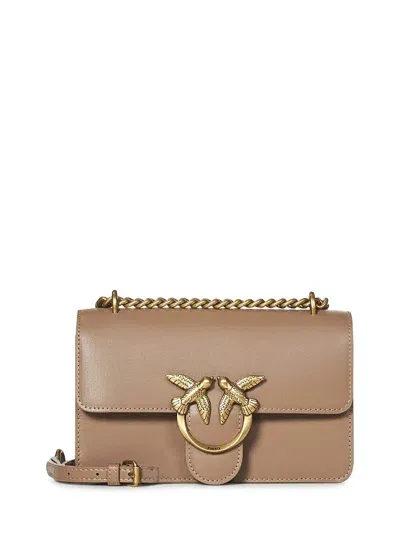 Pinko Mini Love Bag One Shoulder Bag In Beige