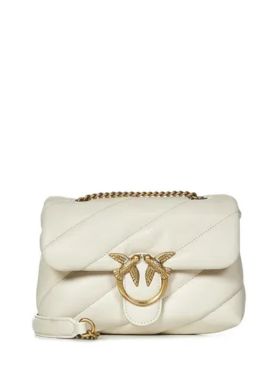 Pinko Mini Love Bag Puff Maxi Quilt Shoulder Bag In White