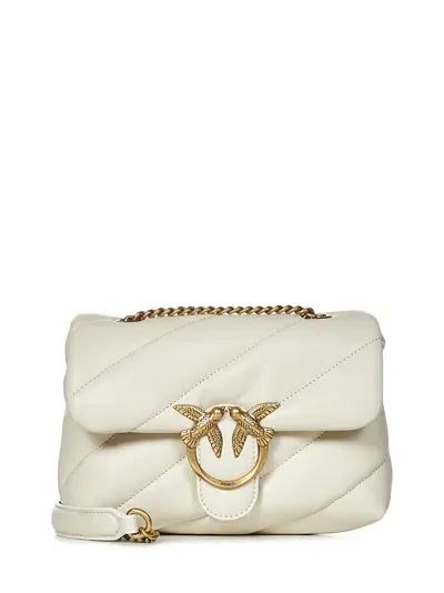 Pinko Mini Love Bag Puff Maxi Quilt Shoulder Bag In White