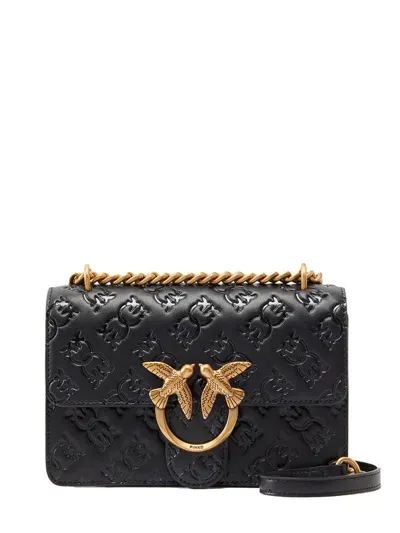 Pinko Mini Love Shoulder Bag In Black