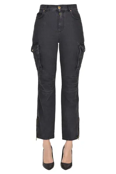 Pinko Muggito Cargo Style Trousers In Black