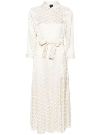 Pinko New Sushi Midi Dress In Neutrals