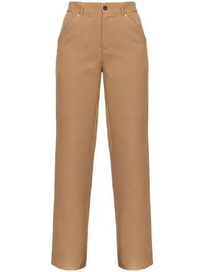 Pinko Pentola Straight-leg Trousers In Neutrals