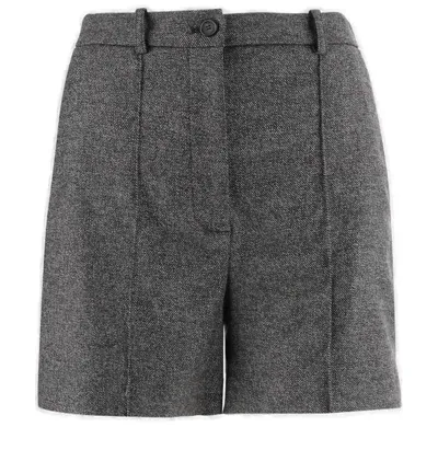 Pinko Pleated Tailored Shorts In Grey