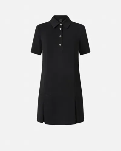 Pinko Polo Dress In Technical Cady In Noir Limousine