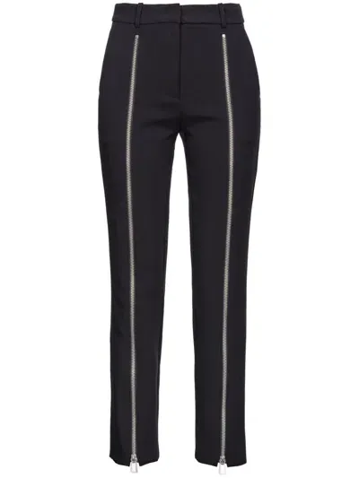 Pinko Quimper Zip-detail Trousers In Limo Black