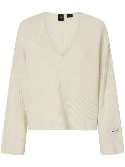 Pinko Ribbed Sweater In White