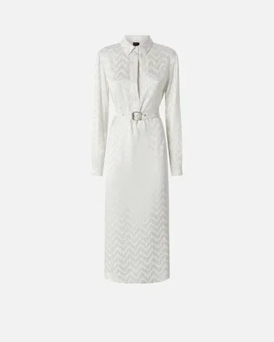 Pinko Robe Chemisier En Satin Jacquard In Milk White