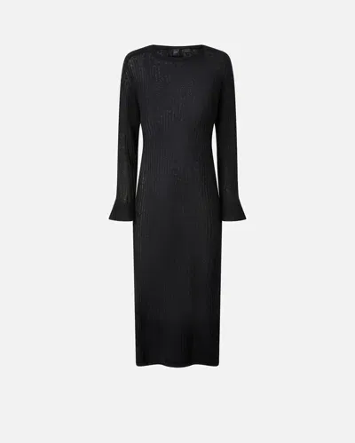 Pinko Long Dress In Light In Limo Black