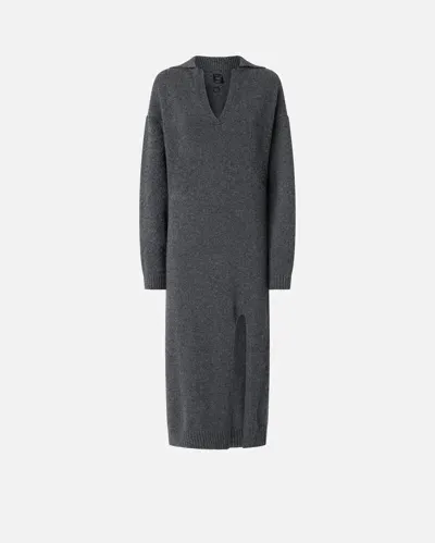 Pinko Long Cashmere Blend Knit Dress In  Grigio - Corvo