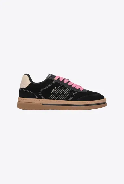 Pinko Scarpe Sneakers Con Lacci Colorati In Nero Limousine