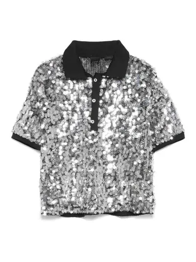 Pinko Sequined T-shirt In Black